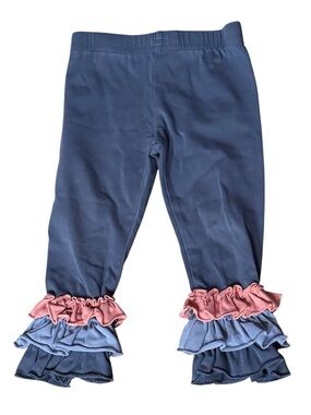 Southern Style 18-24 M Tiered Ruffle Leggings blue & pink pants